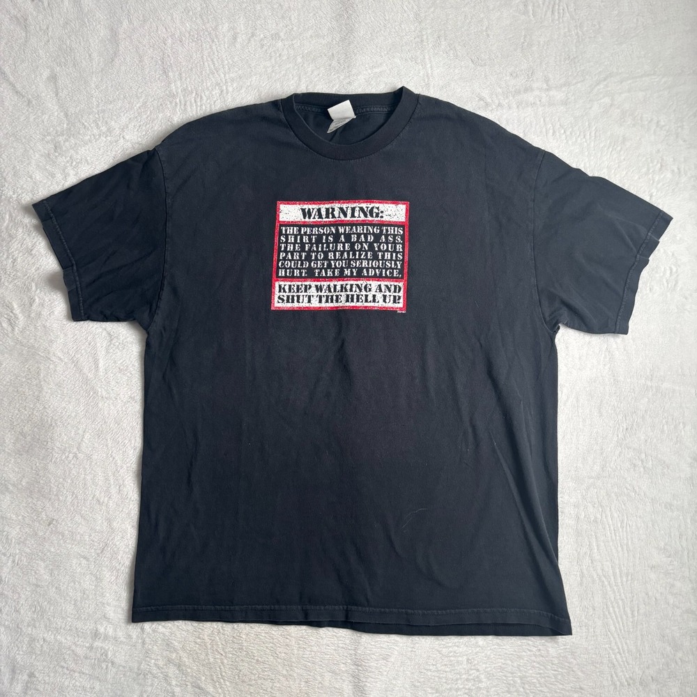 VTG Tennessee River Black Warning May Contain Explicit‎ Parody Shirt Men's XL